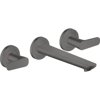 Vodovodní baterie Axor Citterio C - Tříotvorová umyvadlová baterie pod omítku, výtok 193 mm, kartáčovaný černý chrom 49070340