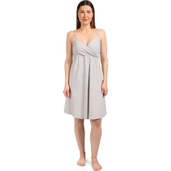 Těhotenské noční prádlo Moniel kojící a těhotenská košilka/šaty na ramínka Dots šedá L