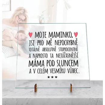 Žertovný předmět Ahome CZ Dekorační skleněná deska - Moje maminko