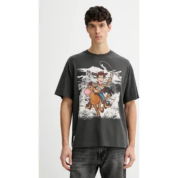 Pánské oblečení Bavlněné tričko Levi's x Toy Story 0034T šedá 90A, vel. XS