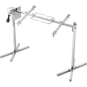 Kuchyňský gril Vevor Elektrický růžový gril 116.8 cm nerez kapacita 40.8 kg prase jehně