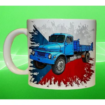 Moon River Praga S5T hrnek s náklaďákem obsah 450 ml (hrneček s Pragou S5T veterán truck nákladní auto)