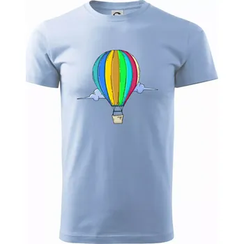 Pánské tričko Horkovzdušný balon v oblacích - Klasické pánské triko vyšší gramáže - 2XL ( Pyžamově modrá )
