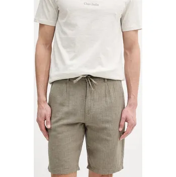 Šortky s příměsí lnu Lindbergh 30.505020.ARMY zelená 97X, vel. XXL