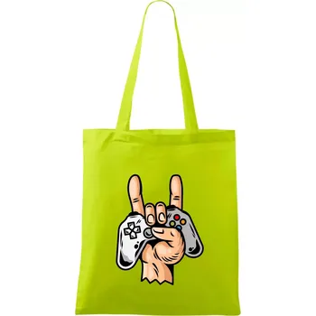 Gamer - gamepad paroháč - Taška bavlněná - 42 x 38 cm ( Limetková )