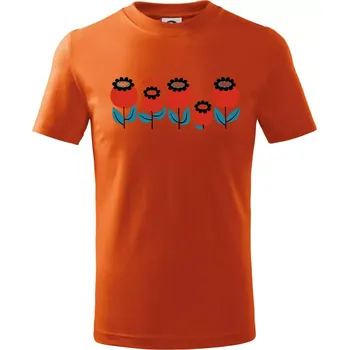 Chlapecké tričko Retro hrnek - mák - Tričko dětské bavlněné - 158 cm/12 let ( Oranžová )