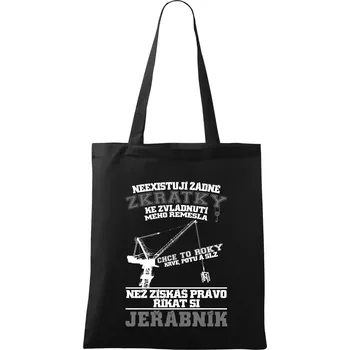 Jeřábník zkratky - Taška bavlněná - 42 x 38 cm ( Černá )