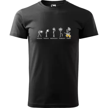 Sablio Tričko s potiskem pro pivaře Dny v týdnu EN - černé 5XL