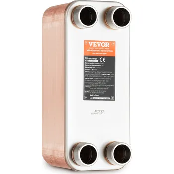 Výměník tepla Vevor Pájený deskový výměník tepla 5"×12" 50 desek, měď/316L