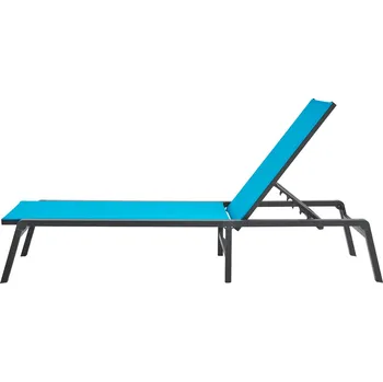 Zahradní lehátko Vevor Zahradní lehátko hliníkové skládací 5 poloh zcela ploché modré