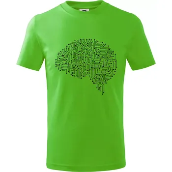 Chlapecké tričko Tištěný spoj mozek - Tričko dětské bavlněné - 98 cm / 2 roky ( Apple Green )