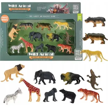 Figurka SET FIGURKA DIVOKÁ ZVÍŘATA GUMOVÉ FIGURKY 12 Ks