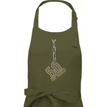 Kuchyňská zástěra 50 let na krku řetěz - Dámská zástěra na vaření - Univerzální velikost ( Khaki )