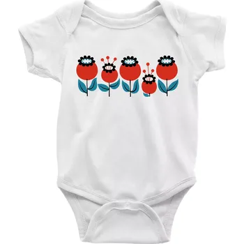 Kojenecký body Retro hrnek - mák - Body kojenecké s krátkým rukávem - Krátký r. do 3 měs ( Bílá )