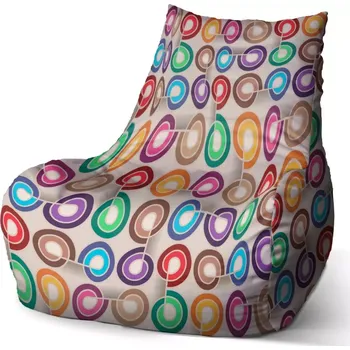 Sedací pytel Sablio Sedací vak Bean Barevné spirály - 100 x 90 x 45 cm