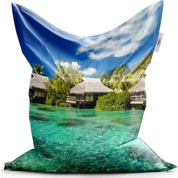 Sedací pytel Sablio Sedací vak Classic Chatky na moři - 200x140 cm