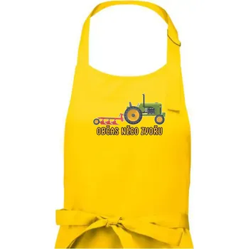 Kuchyňská zástěra Traktor občas něco zvoře - Pánská zástěra na vaření - Univerzální velikost ( Žlutá )