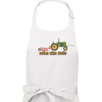 Kuchyňská zástěra Traktor občas něco zvoře - Pánská zástěra na vaření - Univerzální velikost ( Bílá )