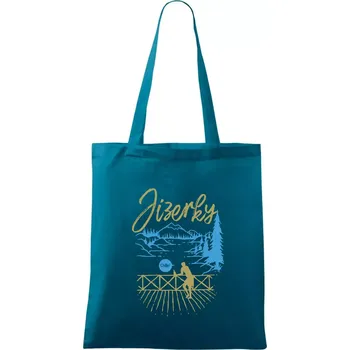 Jizerky - modrý les chill - Taška bavlněná - 42 x 38 cm ( Petrolejová )