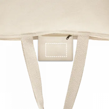 Nákupní taška HACKNEY. 100% bavlněná taška se zipem (280 g/m²) Transfer (max. 4 barvy, 95 x 60mm) 1 barva 1 Vnitřní kapsa