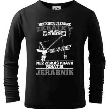 Chlapecké tričko Jeřábník zkratky - Triko dětské Long Sleeve - 122 cm/6 let ( Černá )