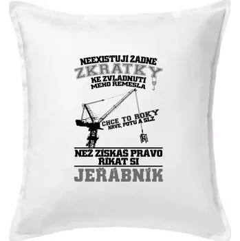Polštář Jeřábník zkratky - Polštář 50x50 - 50x50 - Pouze potah ( Bílá )