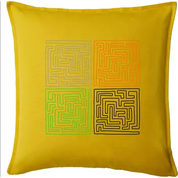 Polštář Můj svět - bludiště - Polštář 50x50 - 50x50 - Pouze potah ( Žlutá )