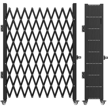 brána Vevor Skládací ocelová bezpečnostní vrata 198×229 cm roztahovací se zámkem