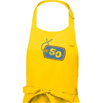 Kuchyňská zástěra 50 na krku štítek - Pánská zástěra na vaření - Univerzální velikost ( Žlutá )