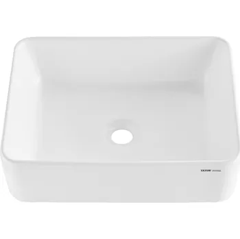 Umyvadlo Vevor Obdélníkové umyvadlo na desku 19"×14.7" bílé keramické do koupelny