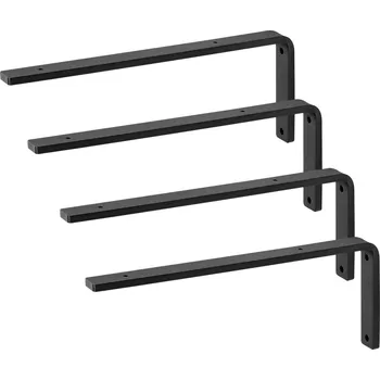 police Vevor Držáky na police tvar l, 4 ks, 16×6 in, 10 mm ocel, nosnost 160 lbs