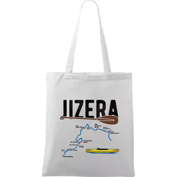 Mapa řeky Jizery - Taška bavlněná - 42 x 38 cm ( Bílá )
