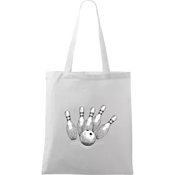 Bowling kresba - Taška bavlněná - 42 x 38 cm ( Bílá )