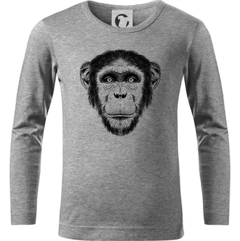 Chlapecké tričko Opice kresba - Triko dětské Long Sleeve - 122 cm/6 let ( Tmavě šedý melír )