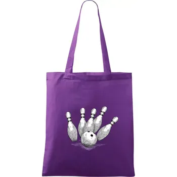 Nákupní taška Bowling kresba - Taška bavlněná - 42 x 38 cm ( Fialová )