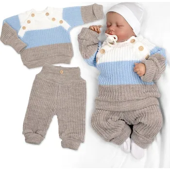 Kojenecký overall Baby Nellys kojenecký komplet 2 ks dílkový béžový, velikost 80