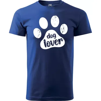 Sablio Tričko s potiskem Dog lover - modré 5XL