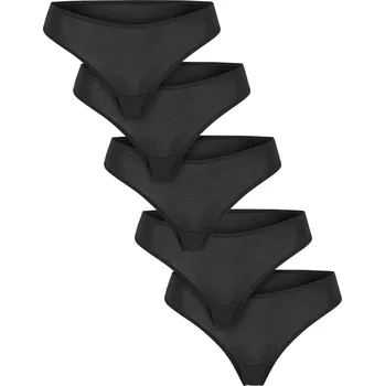 Kalhotky Urban Classics Dámská bambusová tanga – 5 kusů Barva: Černá, Velikost: XL