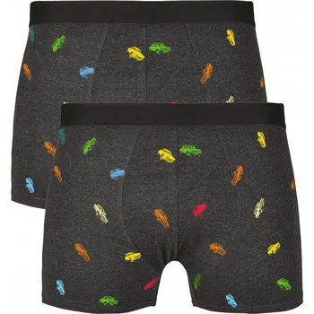 Pánské spodní prádlo Pánské boxerky s autíčky 2-PACK - spodní prádlo M grafitová