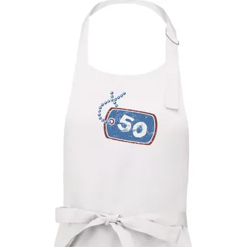 Kuchyňská zástěra 50 na krku štítek - Dámská zástěra na vaření - Univerzální velikost ( Bílá )