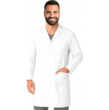 Zdravotnický oděv Pánský lékařský plášť bílý laboratorní pro studenty medicíny vel. L