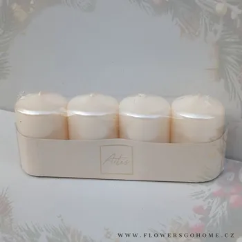 Vánoční dekorace Artis svíčky na adventní věnec 90 mm béžová 4 ks