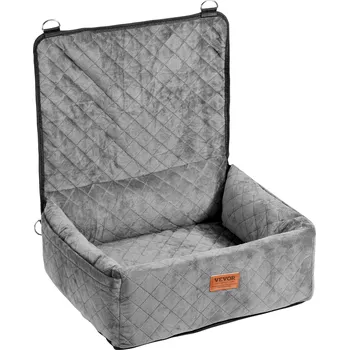 přepravka pro zvíře Vevor Psí autosedačka do auta, kapsa, poutko, pěna+pp, do 40lbs, šedá
