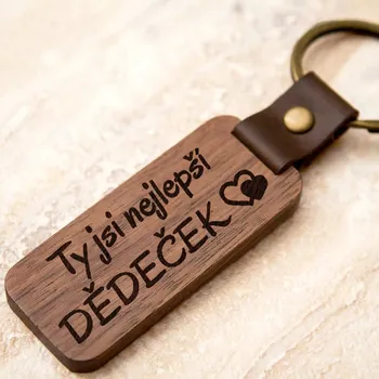Ahome CZ Krásná dřevěná klíčenka - Nejlepší Dědeček