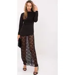 Černé dlouhé dámské šaty s krajkovým spodním dílem MI-SK-3310.63-black Velikost: ONE SIZE