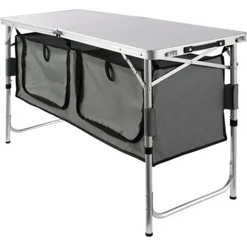 kempingový stůl Vevor Kempingový kuchyňský stůl skládací přenosný, 3 nastavitelné výšky