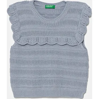 Dětská bavlněná vesta United Colors of Benetton 1077G100V.P.Seasonal modrá 05X, vel. 82