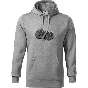 Pánská mikina Haléře pro sedmdesátníka - Mikina pánská Cape s kapucí - 5XL ( Tmavě šedý melír )