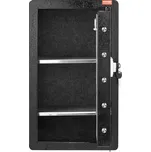 Vevor Trezor 113 l, zámek klíč/kód/otisk, 2 police, led, černý