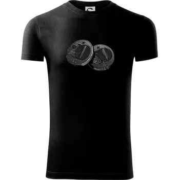 Pánské tričko Haléře pro sedmdesátníka - Viper FIT - Pánské zůžené tričko - M ( Černá )